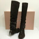 miu miu ~E~E Ou[c u[c Boots Long Boots 5W7771 J[tXL xg Ou[c t TCY\L 34 1/2yUSEDzyÒzyÁz10099607