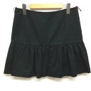 PRADA プラダ ミニスカート スカート Skirt Mini Skirt, Short Skirt APD1 2010 6674 裾プリーツ切替コットン ミニスカート サイズ42 S【USED】【古着】【中古】10099615