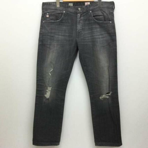 エージー/アドリアーノゴールドシュミット USA製 MATCHBOX スリムストレート ジーンズ ダメージ加工 デニムパンツ 34インチ【USED】【古着】【中古】10099989