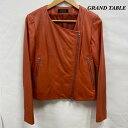 Grand Table グランドテーブル レザージャケット ジャケット、上着 Jacket GRAND TABLE ノーカラー レザージャケット ライダース ラムレザー 革ジャン SF-102 9号【USED】【古着】【中古】10101122