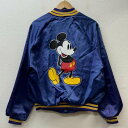 USED 古着 ジャンパー、ブルゾン ジャケット、上着 Jacket Chalk LINE USA製 Disney ディズニー ミッキー プリント サテン バーシティ10101367