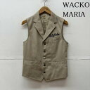 WACKO MARIA ワコマリア ベスト ベスト Vest コットンツイル 胸ロゴ 刺繍 襟付 ベスト ジレ【USED】【古着】【中古】10104456