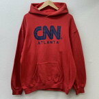 USED 古着 長袖 パーカー Hooded Sweatshirt, Hoodie CNN INTERNATIONAL 企業ロゴ プリント アトランタ プルオーバー フーディ スウェット【USED】【古着】【中古】10104669