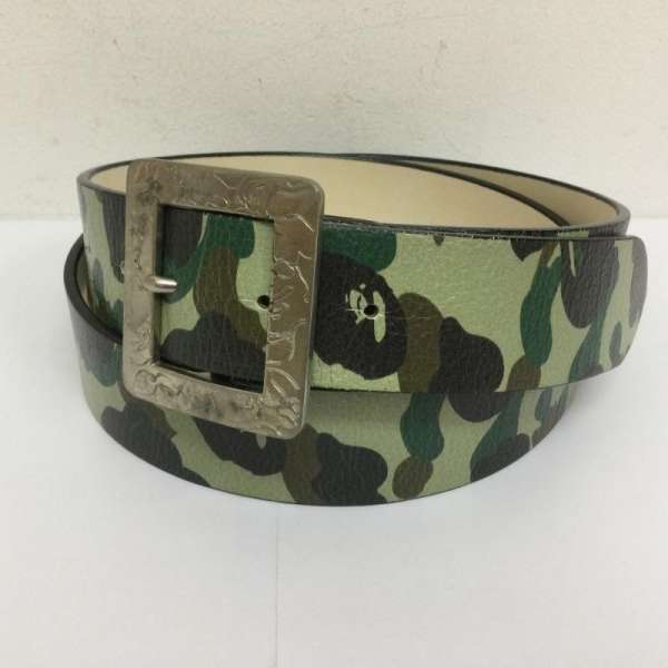 A BATHING APE アベイシングエイプ ベルト ベルト・バックル Belt 1st Camo 迷彩柄 レザーベルト サイズXL【USED】【古着】【中古】10104878