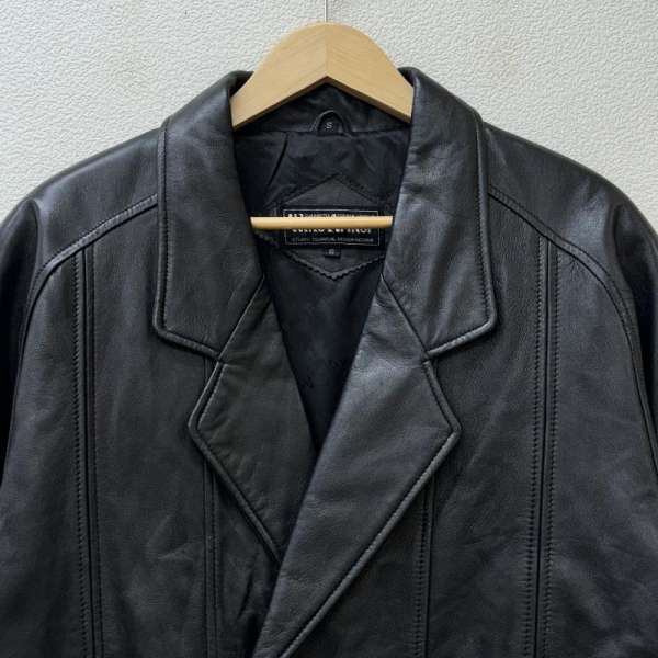 ウインドアーマー 羊革 ラムレザー ダブルブレスト ハーフコート S【USED】【古着】【中古】10104882
