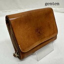 genten ゲンテン 二つ折り 財布 Wallet Bi-Fold Wallet, Billfold Wallet 二つ折り 財布 レザー ウォレット【USED】【古着】【中古】10105140