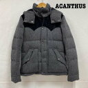 ACANTHUS アカンサス ダウンジャケット ジャケット、上着 Jacket ACANTHUS tweed down jkt WL1201 ヘリンボーン スウェードレザー ウエスタン S【USED】【古着】【中古】10105283の商品画像