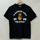 A BATHING APE アベイシングエイプ 半袖 Tシャツ T Shirt BAPE ベイプ 2009 ORANGE オレンジ ロゴ プリント クルーネック【USED】【古着】【中古】10105327