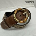 GUCCI グッチ ベルト ベルト・バックル Belt バックル バンブー ベルト GGキャンバス 138456・1476・90・36【USED】【古着】【中古】10105700