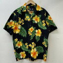 USED 古着 半袖 シャツ ブラウス Shirt, Blouse GREED ハイビスカス オープンカラー ボックス アロハ【USED】【古着】【中古】10106577