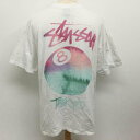 STUSSY ステューシー 半袖 Tシャツ T Shirt メキシコ製 エイトボール デカロゴプリント 半袖Tシャツ【USED】【古着】【中古】10106593