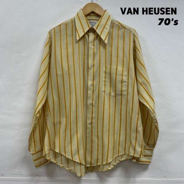 VINTAGE ヴィンテージ 長袖 シャツ、ブラウス Shirt, Blouse Century by VAN HEUSEN 70's 1970年代 ストライプ ボタンシャツ【USED】【古着】【中古】10106788