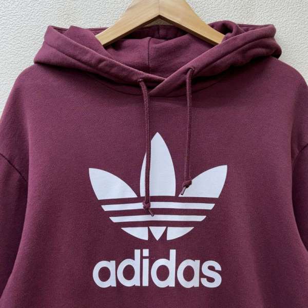 adidas アディダス 長袖 パーカー Hooded Sweatshirt, Hoodie H06666 トレフォイル ロゴ プルオーバー フーディ スウェット【USED】【古着】【中古】10106837