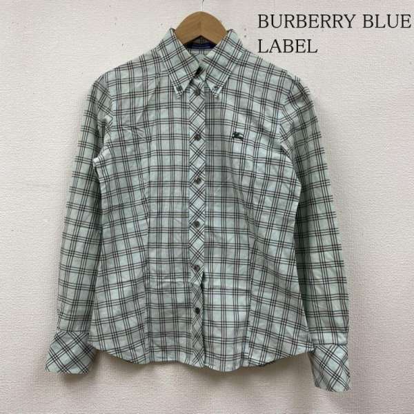 BURBERRY BLUE LABEL バーバリー・ブルーレーベル 長袖 シャツ、ブラウス Shirt, Blouse 長袖 シャツ ブラウス Shirt ロングスリーブ ボタンダウン マイクロチェック【USED】【古着】【中古】10106978