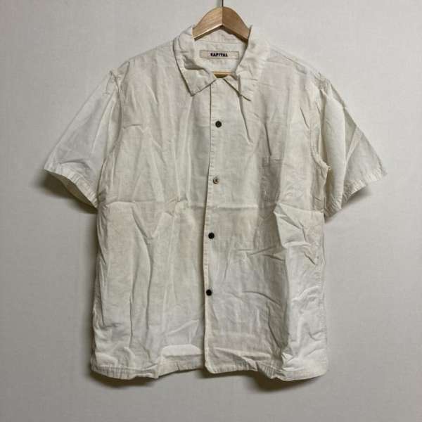 KAPITAL キャピタル 半袖 シャツ ブラウス Shirt, Blouse リネンブレンド コットン 半袖 スクエアカットシャツ【USED】【古着】【中古】10107068