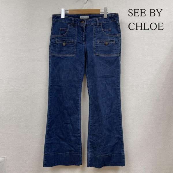 SEE BY CHLOE シーバイクロエ デニム、ジーンズ パンツ Pants, Trousers Denim Pants, Jeans デニム ジーパン ジーンズ ジップフライ フレア ロングボトム【USED】【古着】【中古】10107125