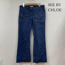 SEE BY CHLOE シーバイクロエ デニム、ジーンズ パンツ Pants, Trousers Denim Pants, Jeans デニム ジーパン ジーンズ ジップフライ フレア ロングボトム【USED】【古着】【中古】10107125