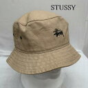 STUSSY ステューシー ハット 帽子 Hat ロゴ 刺繍 スムース クラッシャー バケット ハット【USED】【古着】【中古】10107201