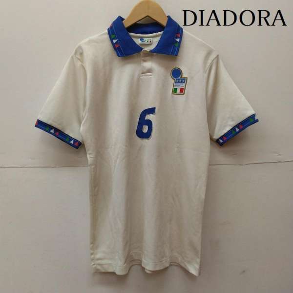 DIADORA ディアドラ 半袖 Tシャツ T Shirt バレージ 6 イタリア代表 94年 アウェイ ユニフォーム【USED】【古着】【中古】10107735