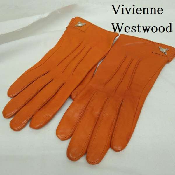 Vivienne Westwood ヴィヴィアンウエストウッド 手袋 ファッション小物 Gloves レザー グローブ 手袋 オーブ【USED】【古着】【中古】10107939