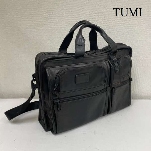 TUMI トゥミ ブリーフケース 書類かばん ブリーフケース 書類かばん Briefcase 96114DH オールレザー コンパクト ラージ スクリーン コンピューター ブリーフ ケース【USED】【古着】【中古】10108087