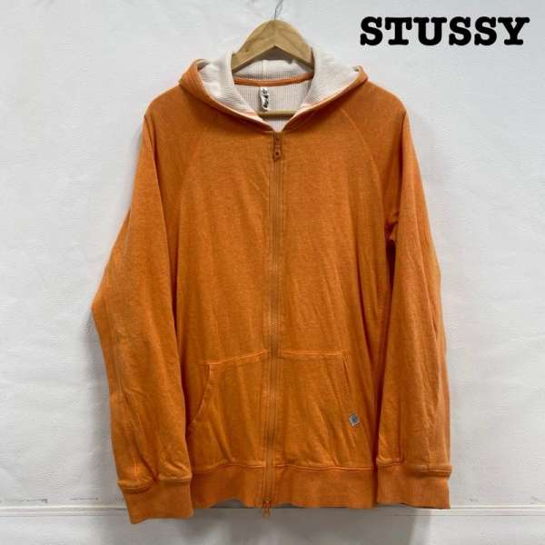 STUSSY ステューシー 長袖 パーカー Hooded Sweatshirt, Hoodie STUSSY サーマルライナー ジップアップ フーディー SSリンク シャネルロゴ L【USED】【古着】【中古】10108184