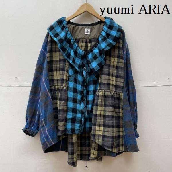 yuumi ARIA ユウミアリア 長袖 シャツ、ブラウス Shirt, Blouse リメイク ネルシャツ フリル ワイドシルエット【USED】【古着】【中古】10108297