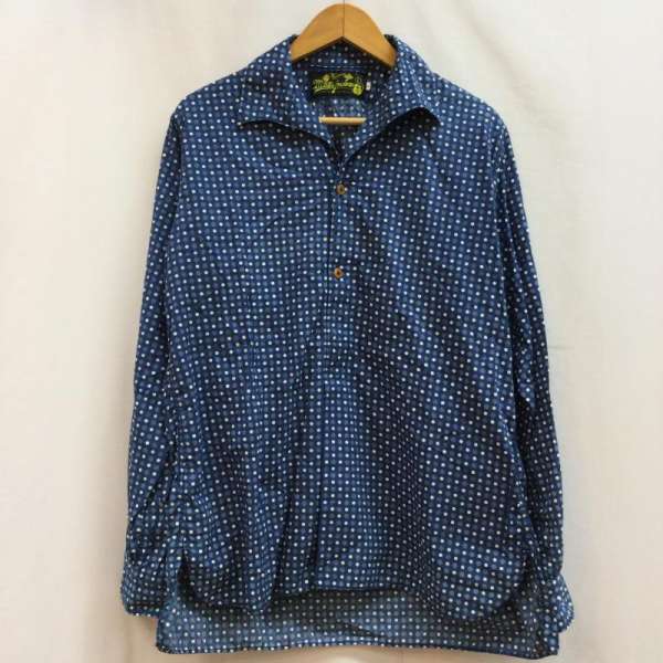 MISTER FREEDOM ミスターフリーダム 長袖 シャツ ブラウス Shirt, Blouse ドット柄 プルオーバーシャツ 4oz INDIGO PRINT LIQUETTE MANOUCHE SC27634【USED】【古着】【中古】10108315