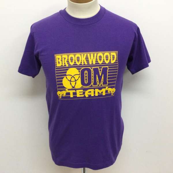 HANES ヘインズ 半袖 Tシャツ T Shirt 90’s USA製 HEAVYWEIGHT 50/50 半袖Tシャツ BROOKWOOD ロゴプリント ヴィンテージ TEE10108419