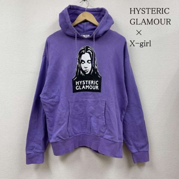 X-girl エックスガール 長袖 パーカー Hooded Sweatshirt, Hoodie HYSTERIC GLAMOUR コラボ 25周年記念 FACE SWEAT HOODIE 05194221【USED】【古着】【中古】10108574