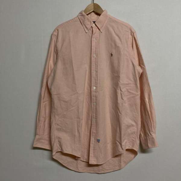 RALPHLAUREN ラルフローレン 長袖 シャツ、ブラウス Shirt, Blouse マレーシア製 ワンポイント ポニー刺繡 コットン 長袖 ボタンダウンシャツ サーモンピンク【USED】【古着】【中古】10111050