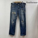 ロンハーマン AG THE MATCHBOX ダメージ デニム パンツ クラッシュ 迷彩 USA製 31インチ【USED】【古着】【中古】10113779