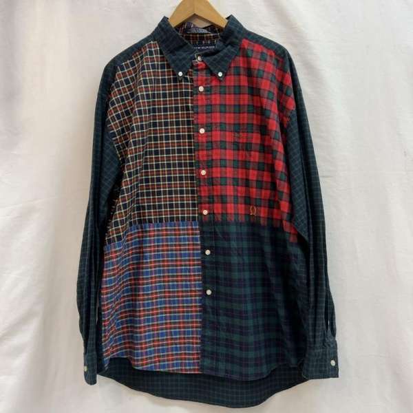 TOMMY HILFIGER トミーヒルフィガー 長袖 シャツ、ブラウス Shirt, Blouse 90s クレイジー チェック ボタンダウンシャツ【USED】【古着】【中古】10115990
