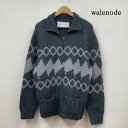 USED 古着 長袖 カーディガン Cardigan walenode ウェルノード 別注 ハンドニット カウチン セーター ジップアップ カーディガン【USE...