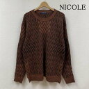 NICOLE ニコル 長袖 ニット、セーター Knit, Sweater NICOLE selection セーター ニット 2466-6030 ジオメパターン 編み模様 総柄 長袖 クルーネック【USED】【古着】【中古】10124093(4)