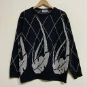 US古着 USフルギ 長袖 ニット、セーター Knit, Sweater PRIVATE EYES ダイヤカット リーフ 長袖 ラメ混 クルーネックニット【USED】【古着】【中古】10124323(4)