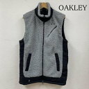 オークリー 異素材 ボア フルジップ ジレ 前開き ロゴ 刺繍 3ポケット ゴルフウェア XL【USED】【古着】【中古】10128970