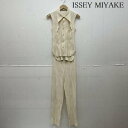 イッセイミヤケ PLEATS PLEASE プリーツ ペイズリー 柄 ノースリーブ シャツ ストレート パンツ セットアップ M【USED】【古着】【中古】10...