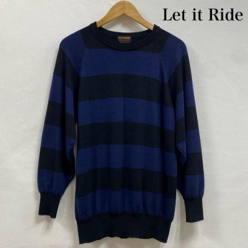 レットイットライド クルーネック ボーダー ニット セーター ウール 薄手 M【USED】【古着】【中古】10130197 レットイットライド クルーネック ボーダー ニット セーター ウール 薄手 M【USED】【古着】【中古】10130197