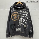アベイシングエイプ AAPE グラフィティ プリント ドローストリング パーカー AAPSWM3943XXJ L【USED】【古着】【中古】10132812