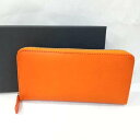 レザー PELLE CONCIATA AL VEGETABLE IN TOSCANA レザー 長財布 オレンジ made in italy 表記無し【USED】【古着】【中古】10133170