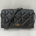 コーチ COACH コーチ キルティング スタッズ ショルダーバッグ クラッチバッグ QLT FOLDOVER F38630 ブラック 表記無し【USED】【古...