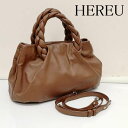 古着 HEREU ヘリュー BOMBON 2WAY ラム レザー ショルダー バッグ ハンド クロスボディ -【USED】【古着】【中古】10133639