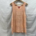 シュプリーム 17SS 総柄 パイルエンボスロゴ コーラルピンク Logo Terry Tank Top M【USED】【古着】【中古】10133997