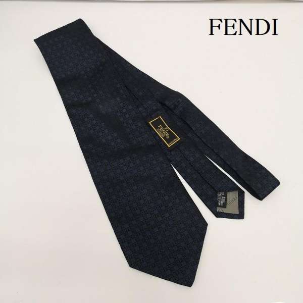 フェンディ ロゴ シルク ネクタイ イタリア製 -【USED】【古着】【中古】10134070