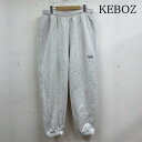 ケボズ NICK GEAR FREAK’S STORE コラボ Flower Embroidery Logo スウェット パンツ FS223-1445G L【USED】【古着】【中古】10134375(4)
