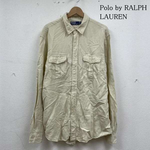 ポロバイラルフローレン 90s 長袖 シャツ ブラウス Shirt ロングスリーブ リネン 麻 シル