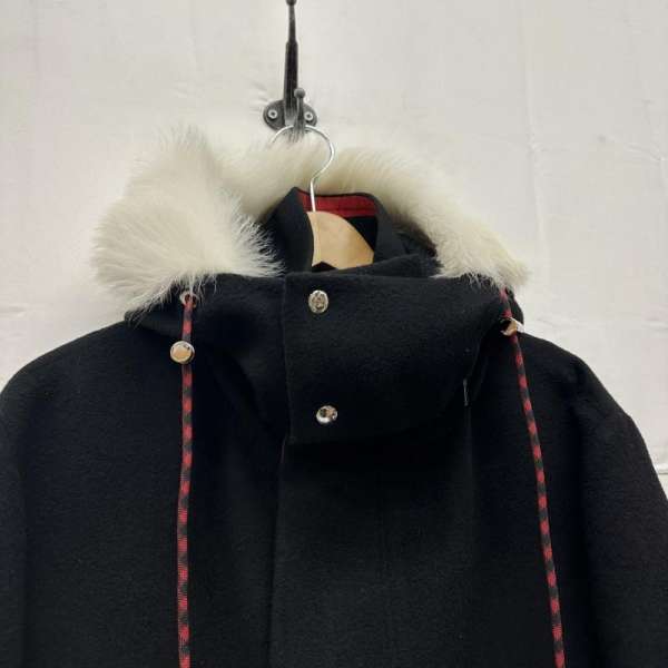 ディオールオム 17AW フード ファー カシミヤ ウール モッズ コート メンズ 48【USED】【古着】【中古】10136042