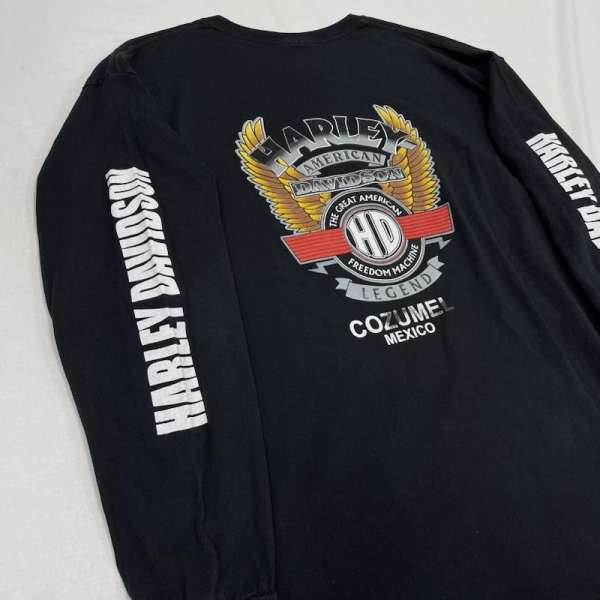ハーレーダビッドソン メキシコ製 両面 袖プリント クルーネック ロングスリーブ Tシャツ ロンT メンズ XXL【USED】【古着】【中古】10136271