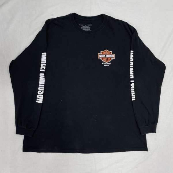 ハーレーダビッドソン メキシコ製 両面 袖プリント クルーネック ロングスリーブ Tシャツ ロンT メンズ XXL【USED】【古着】【中古】10136271